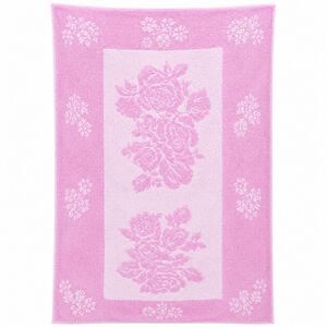 Vtg Cannon Cavalier USA Pink Textured Reverse Color Jacquard Floral Bath Towel
